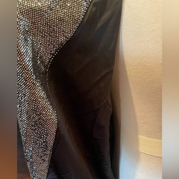 Torrid Silver Black Metallic Shawl Collar Lightweight Blazer ProtonType Sz 2X - Picture 4 of 7
